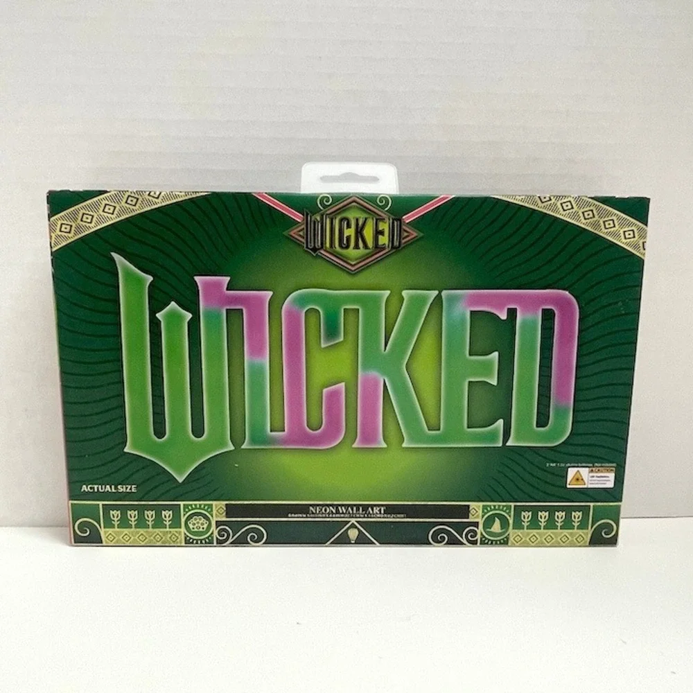 Wicked‎ Movie Neon Wall Art Green Pink Decor Sign Universal Studios